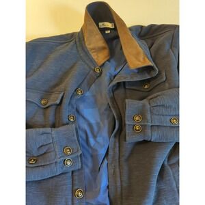Peter Millar Crown Sport Mountainside Shirt Jacket Men L Blue Cool Casual Look